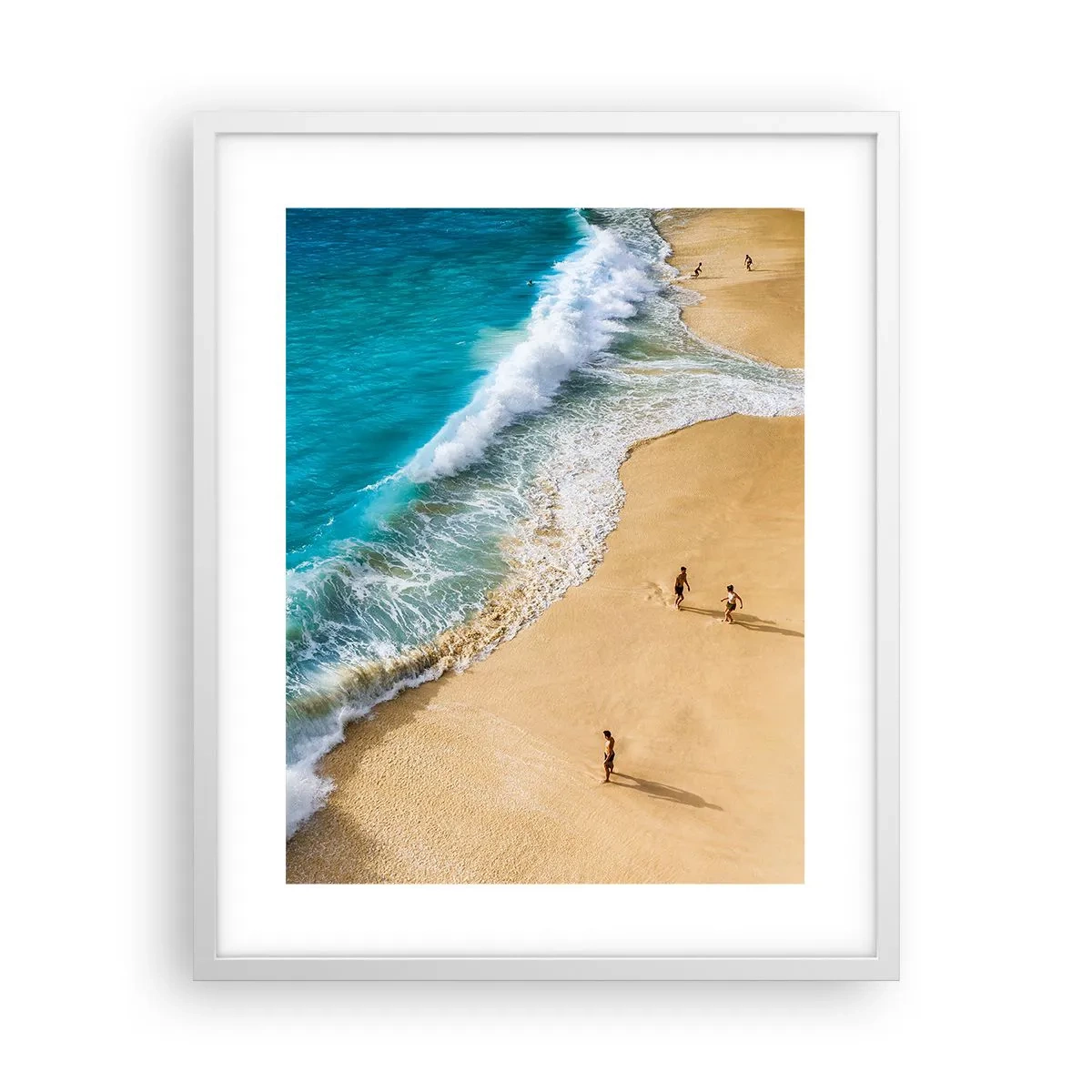 Affisch i vit ram - Och sedan solen, stranden... - 40x50 cm