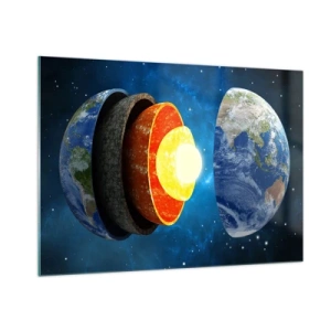 Glastavla - Bild på glas - Resa till jordens inre - 100x70 cm