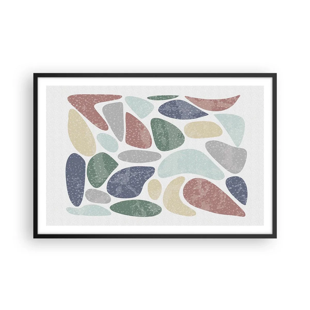 Affisch i svart ram - Mosaik av pulveriserade färger - 91x61 cm