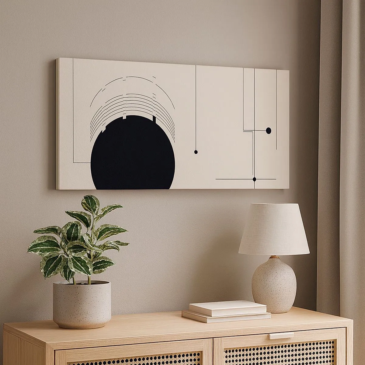 Canvastavla - Bild på duk - Fjädrande och dynamisk komposition - 100x40 cm