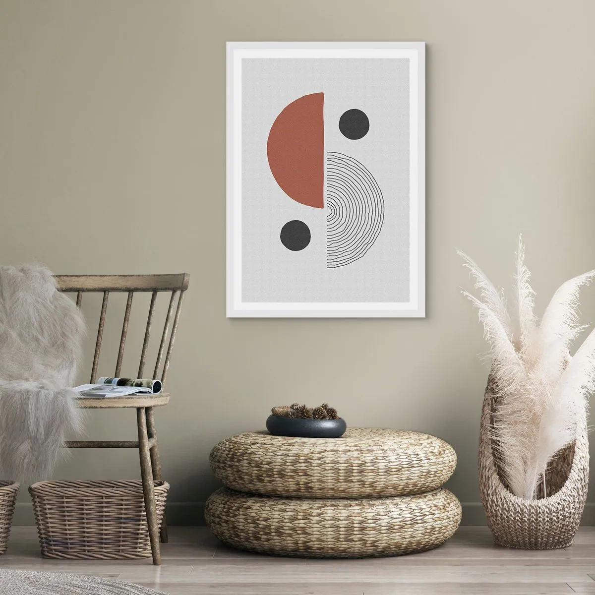 Affisch i vit ram - Hjulets perfektion - 40x50 cm