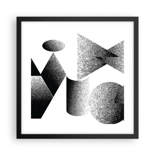 Affisch i svart ram - Vinklar och ovaler - 40x40 cm
