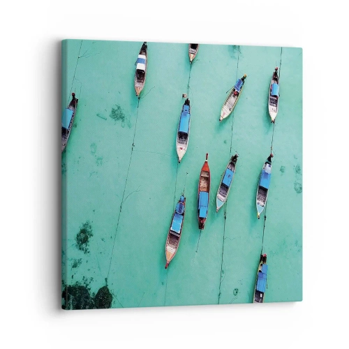 Canvastavla - Bild på duk - Under en glad väntan - 30x30 cm