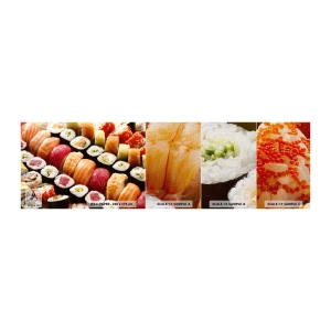 Provbit av fototapet Premium Canvas - Asiens färger och smaker - Gastronomi, Sushi, Asien - 100x30 cm