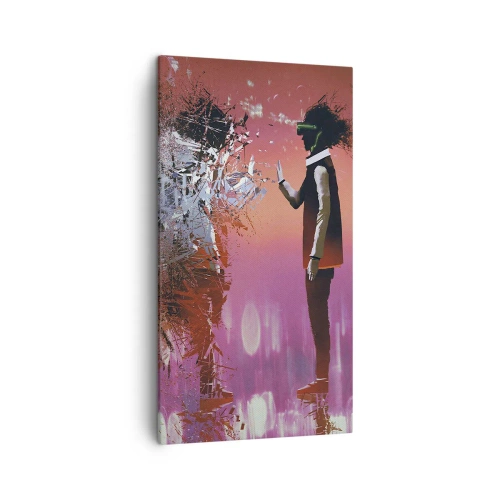 Canvastavla - Bild på duk - Kan man titta in i sig själv? - 45x80 cm