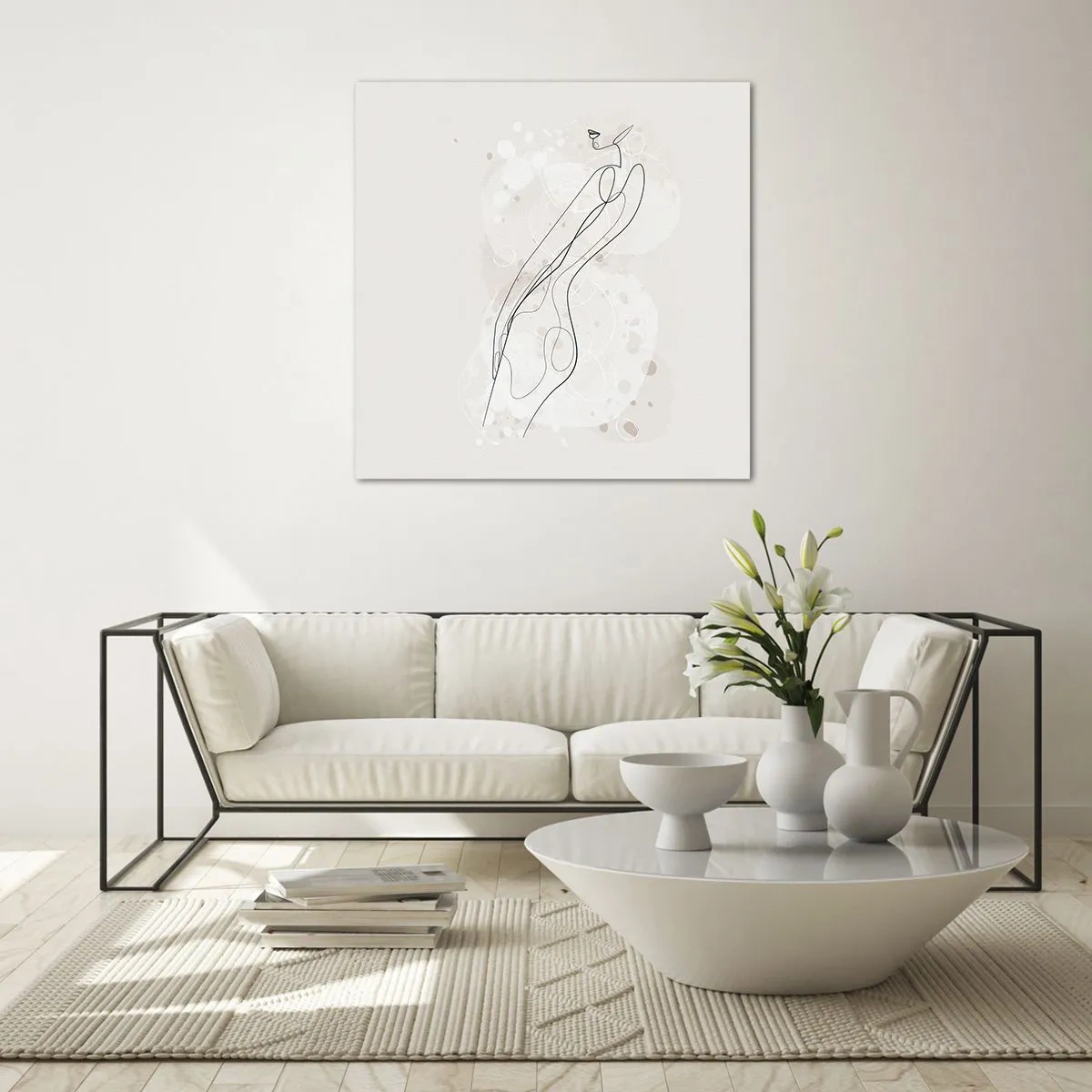 Glastavla - Bild på glas - Blicken går vilse - 70x70 cm