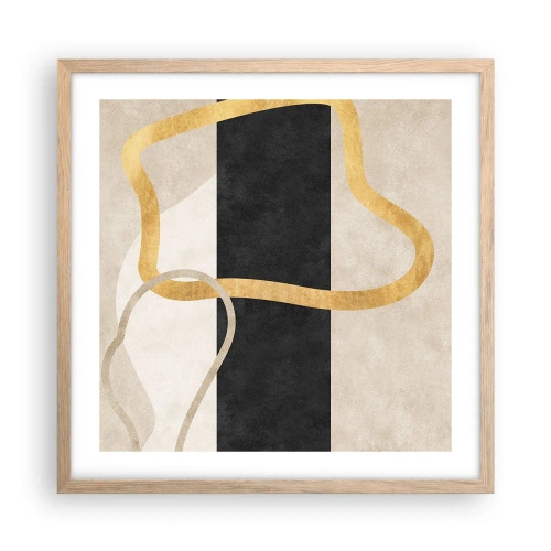 Affisch i ram av ljusek - Slingrande former - 50x50 cm