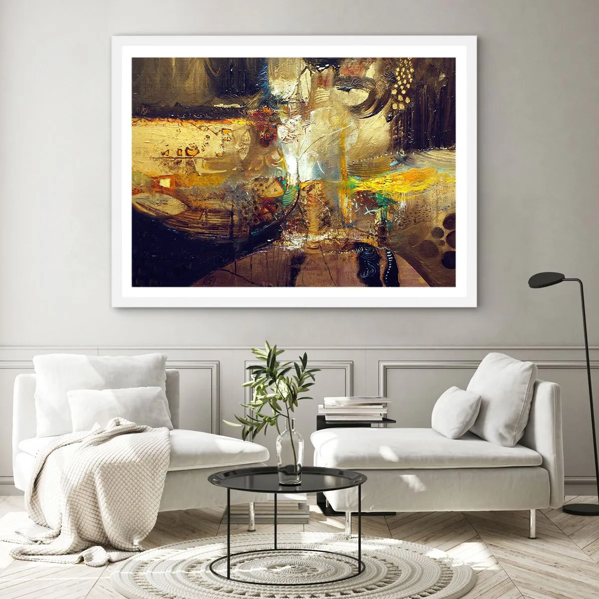 Affisch i vit ram - Kallt, varmare, hett - 100x70 cm