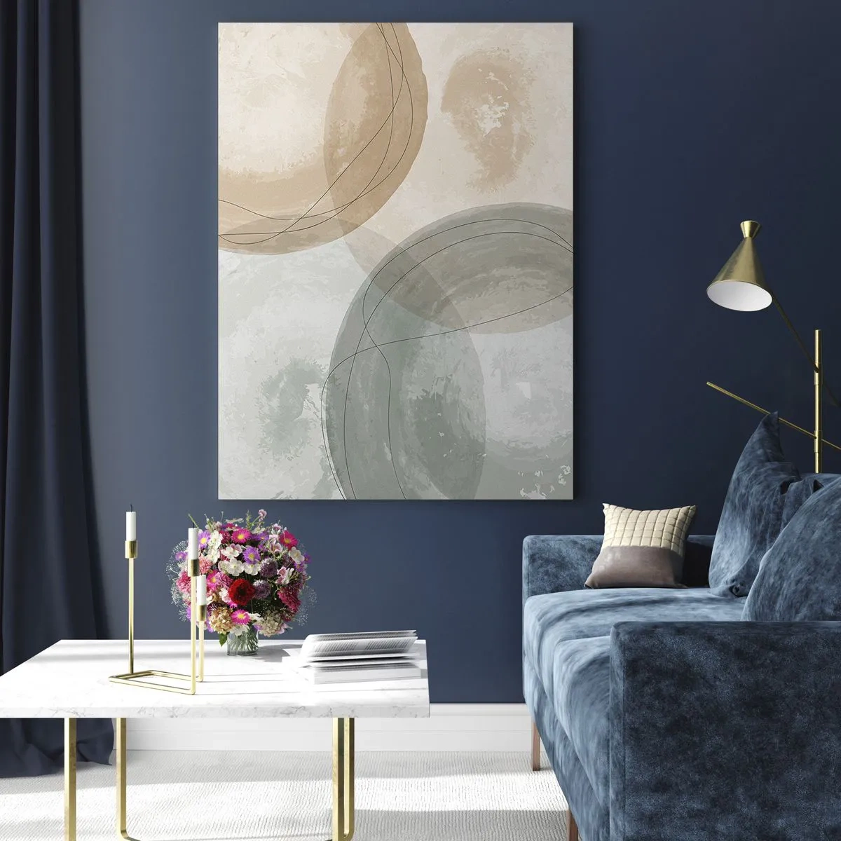 Glastavla - Bild på glas - Världars samspel - 80x120 cm