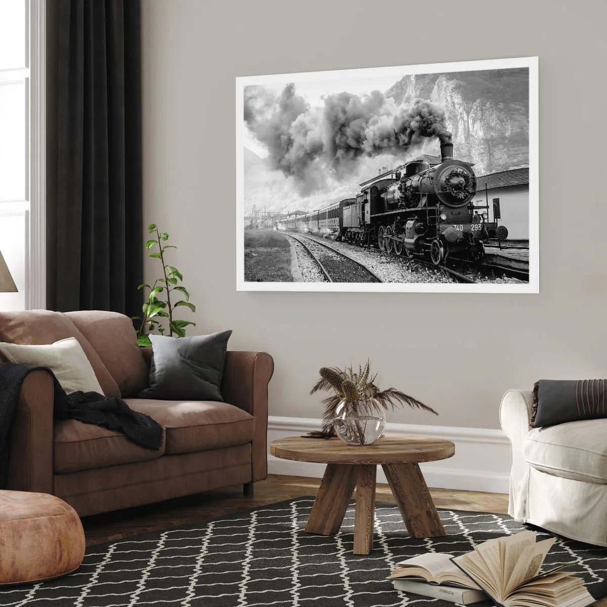 Affisch - Det står ett lok på stationen... - 70x50 cm