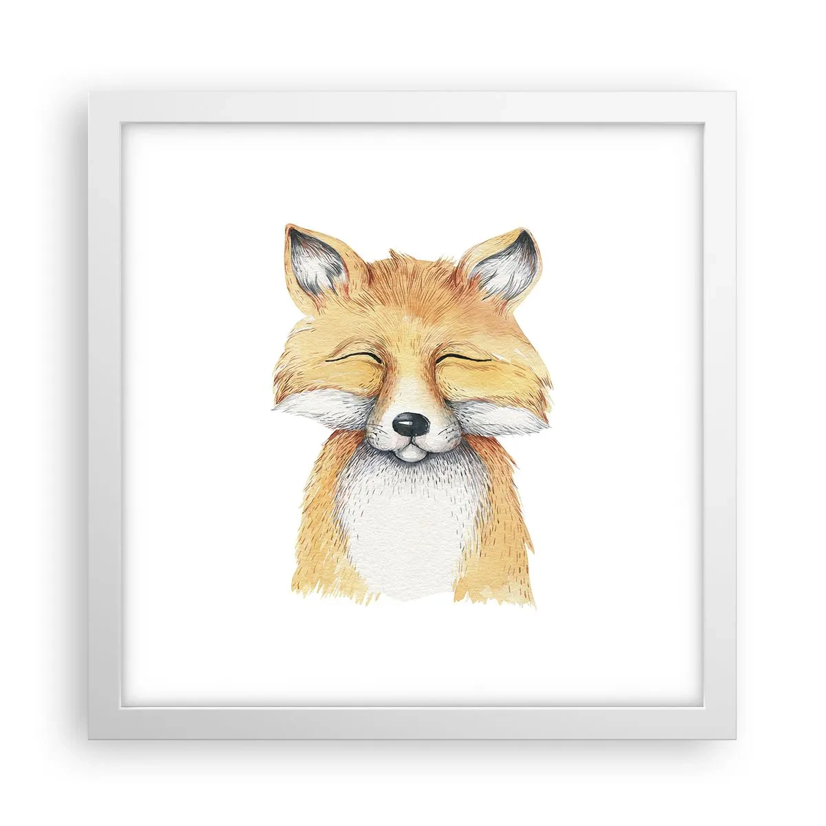 Affisch i vit ram - Rävens humör - 30x30 cm
