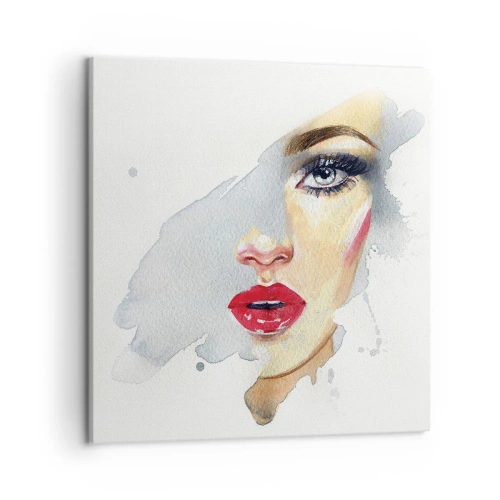 Canvastavla - Bild på duk - Reflektion i vattendroppe - 50x50 cm