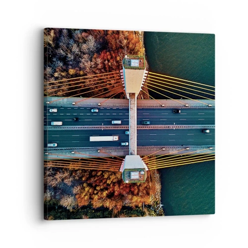 Canvastavla - Bild på duk - Bortom vatten, bortom skog - 30x30 cm