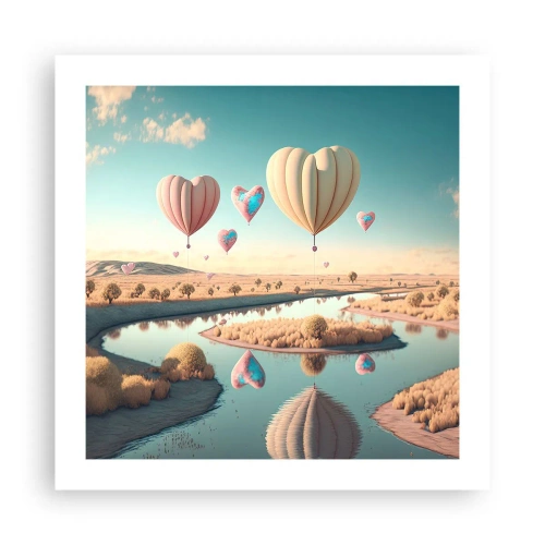 Affisch - Kärleken låter dig sväva - 50x50 cm
