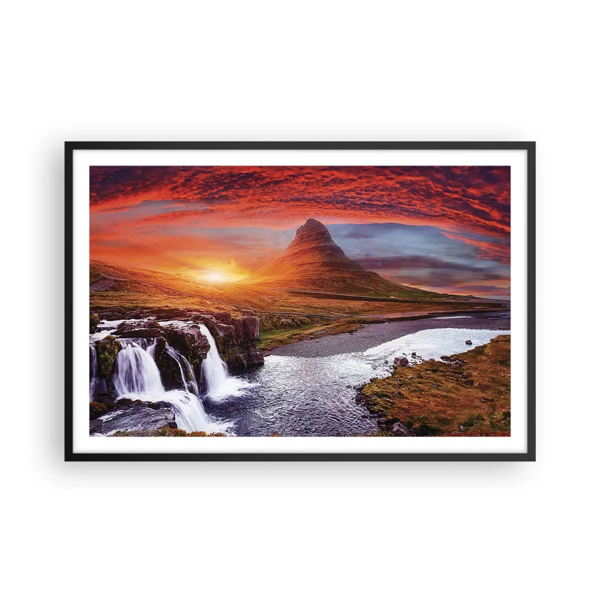 Affisch i svart ram - Utsikt över Midgård - 91x61 cm