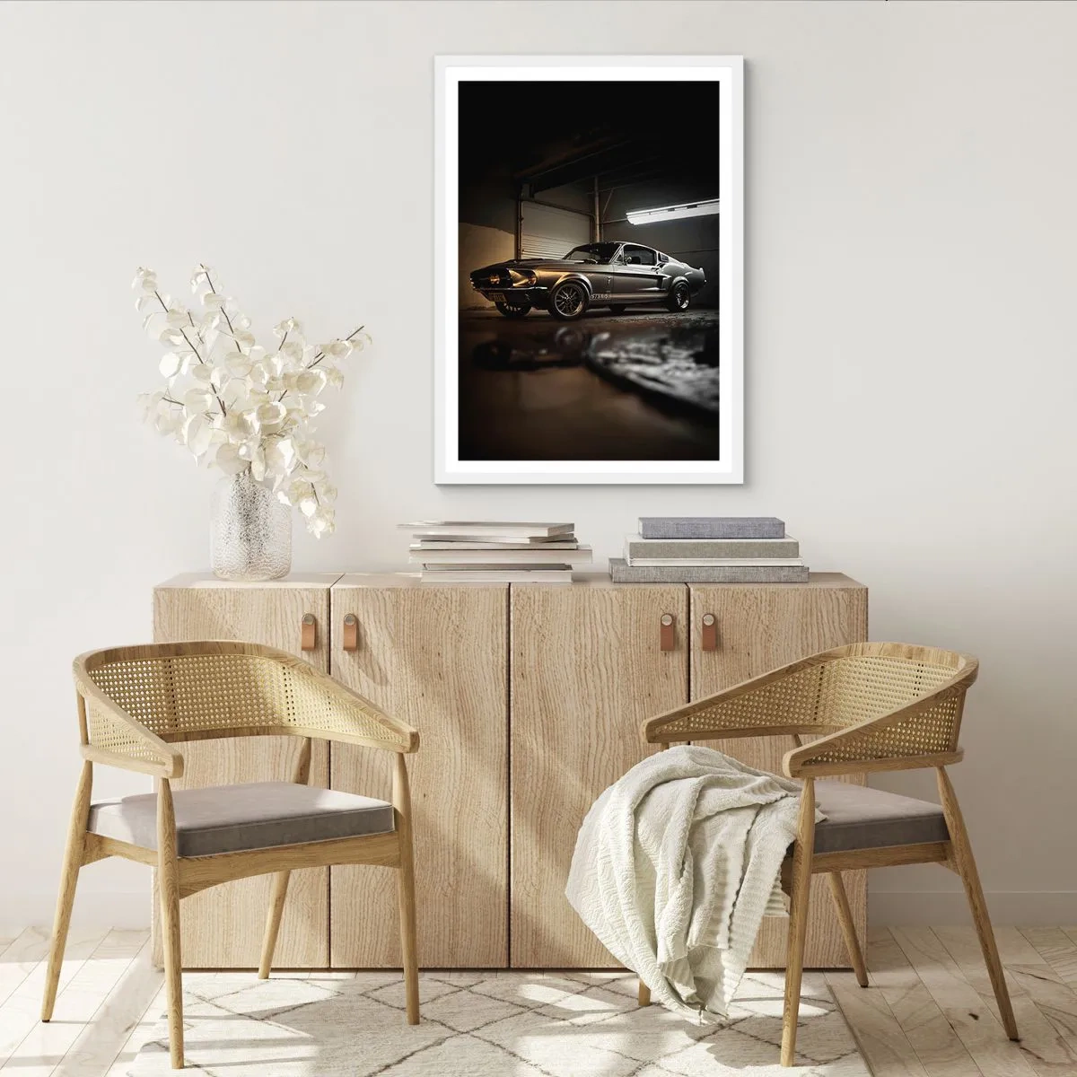 Affisch i vit ram - Tillbaka till det förflutna - 70x100 cm