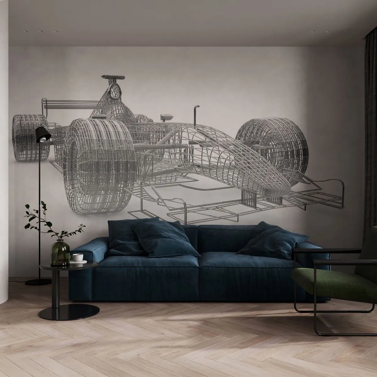 Fototapet Premium Canvas - Perfekt konstruktion - hastighetens idé - 3D, Racerbil, Grafik - 300x210 cm