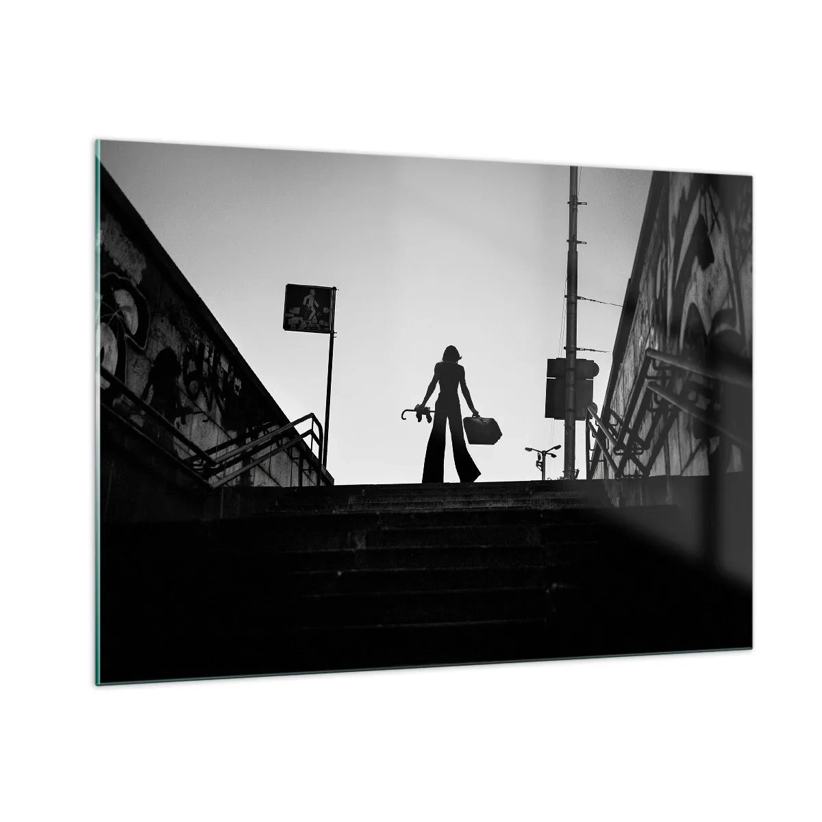 Glastavla - Bild på glas - Stadsvandring - 100x70 cm