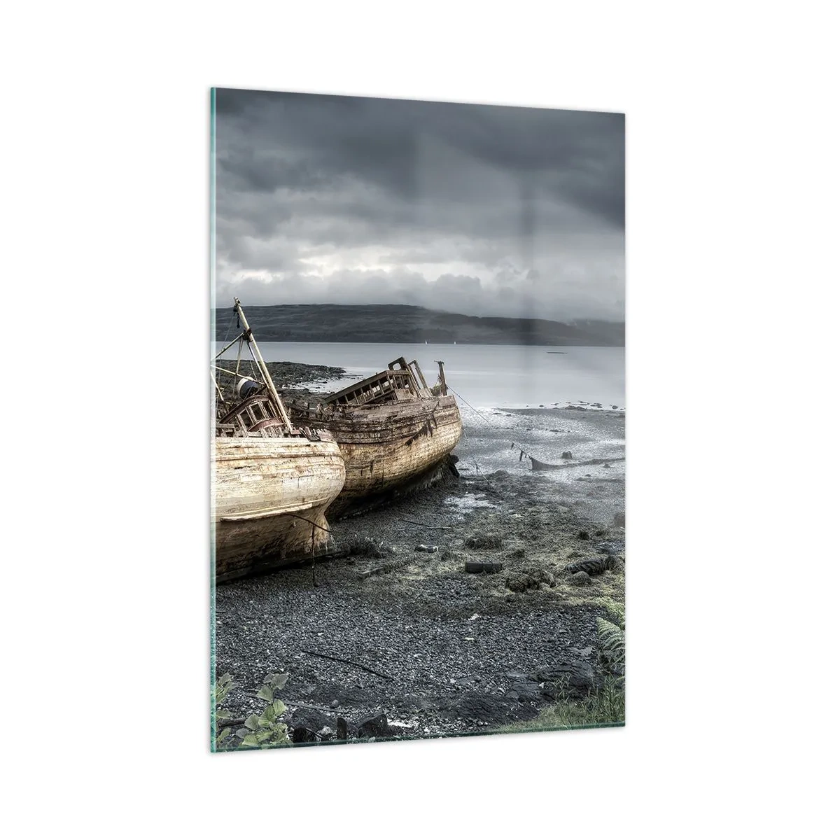 Glastavla - Bild på glas - "Bemött svårigheterna med värdighet" - 50x70 cm