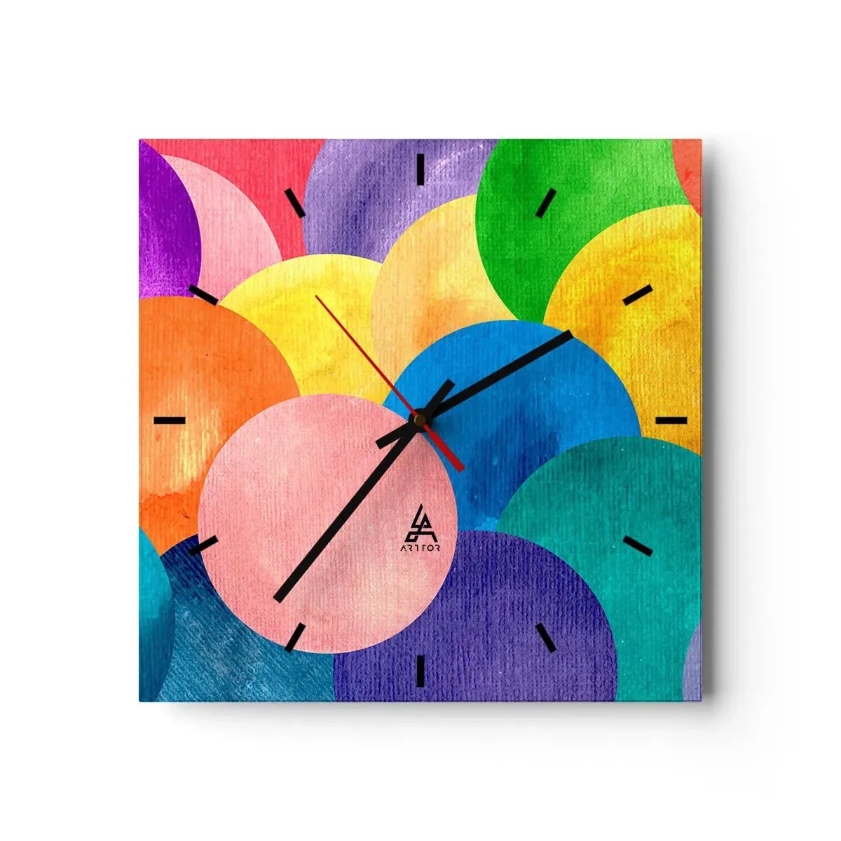 Väggklocka - Klocka på glas - Full av liv - 30x30 cm