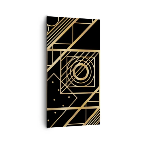 Canvastavla - Bild på duk - Gyllene geometri - 65x120 cm