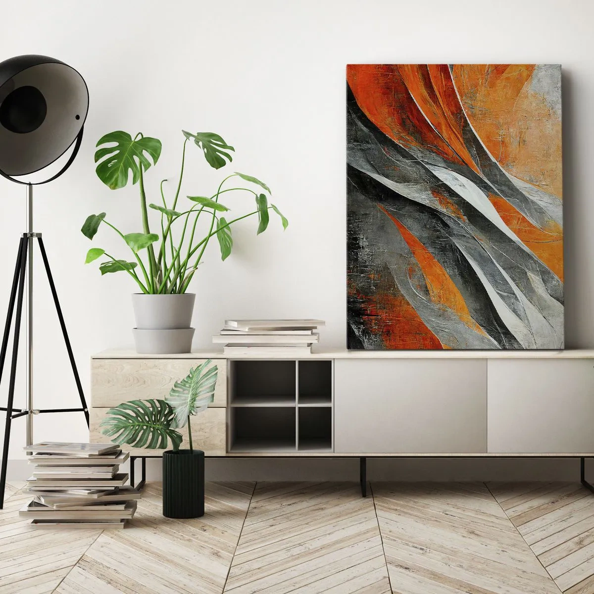 Canvastavla - Bild på duk - Värme och kyla - 65x120 cm