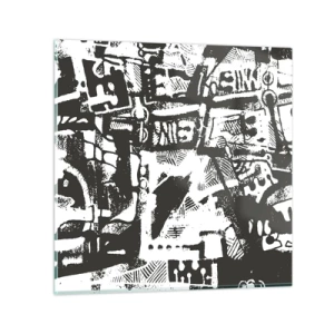 Glastavla - Bild på glas - Ordning eller kaos? - 40x40 cm