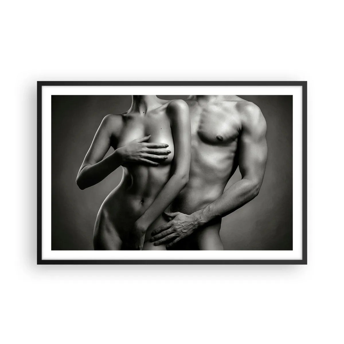 Affisch i svart ram - Adam och Eva - 91x61 cm