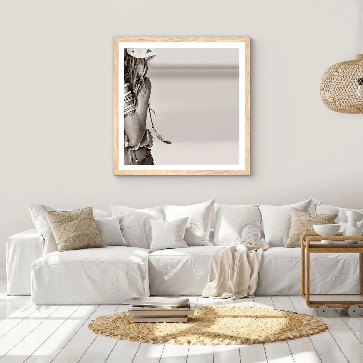 Affisch i ram av ljusek - Som flickorna brukar - 60x60 cm