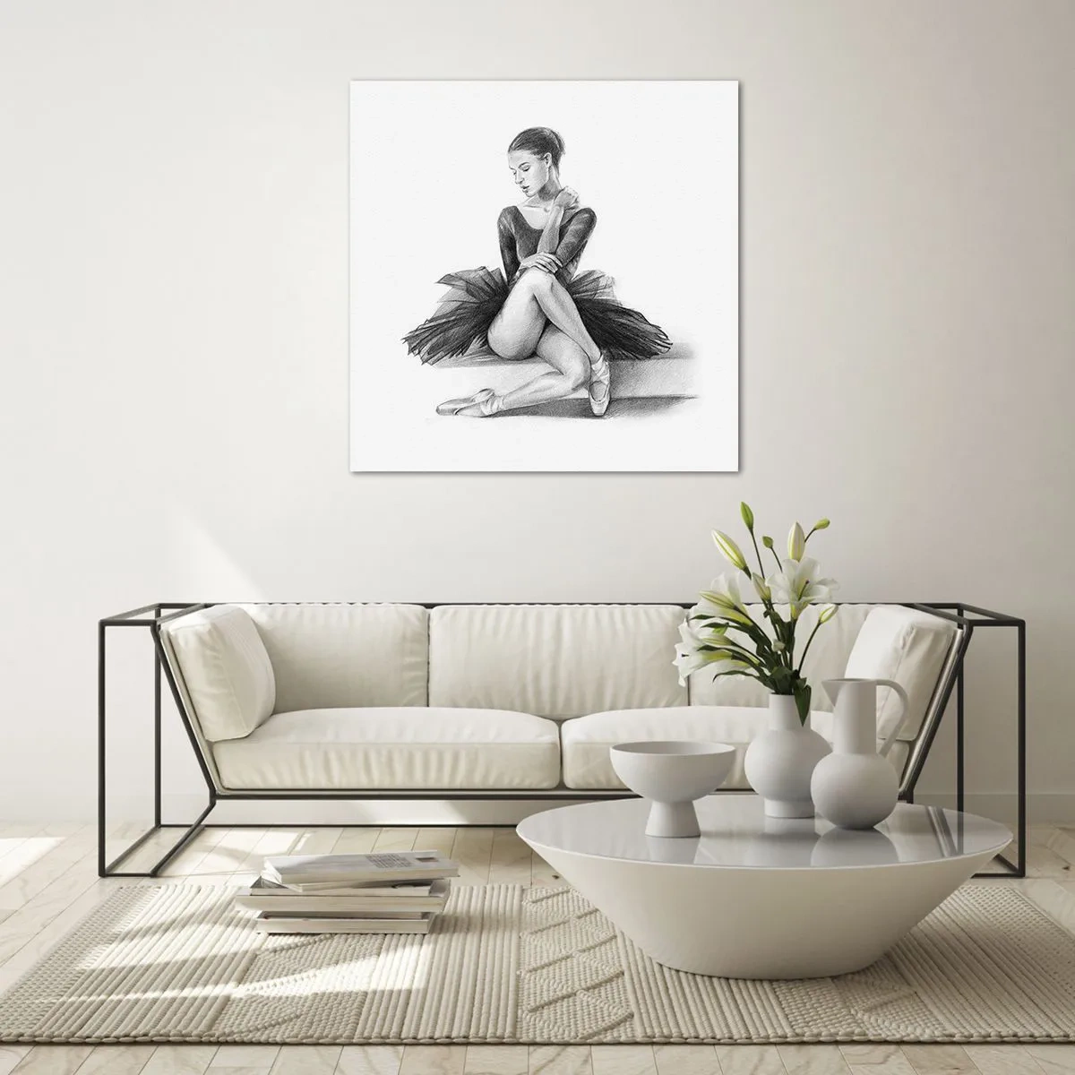 Glastavla - Bild på glas - Förtrollad av dansen - 60x60 cm