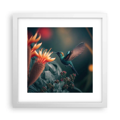 Affisch i vit ram - Ett verkligt färgglatt liv - 30x30 cm