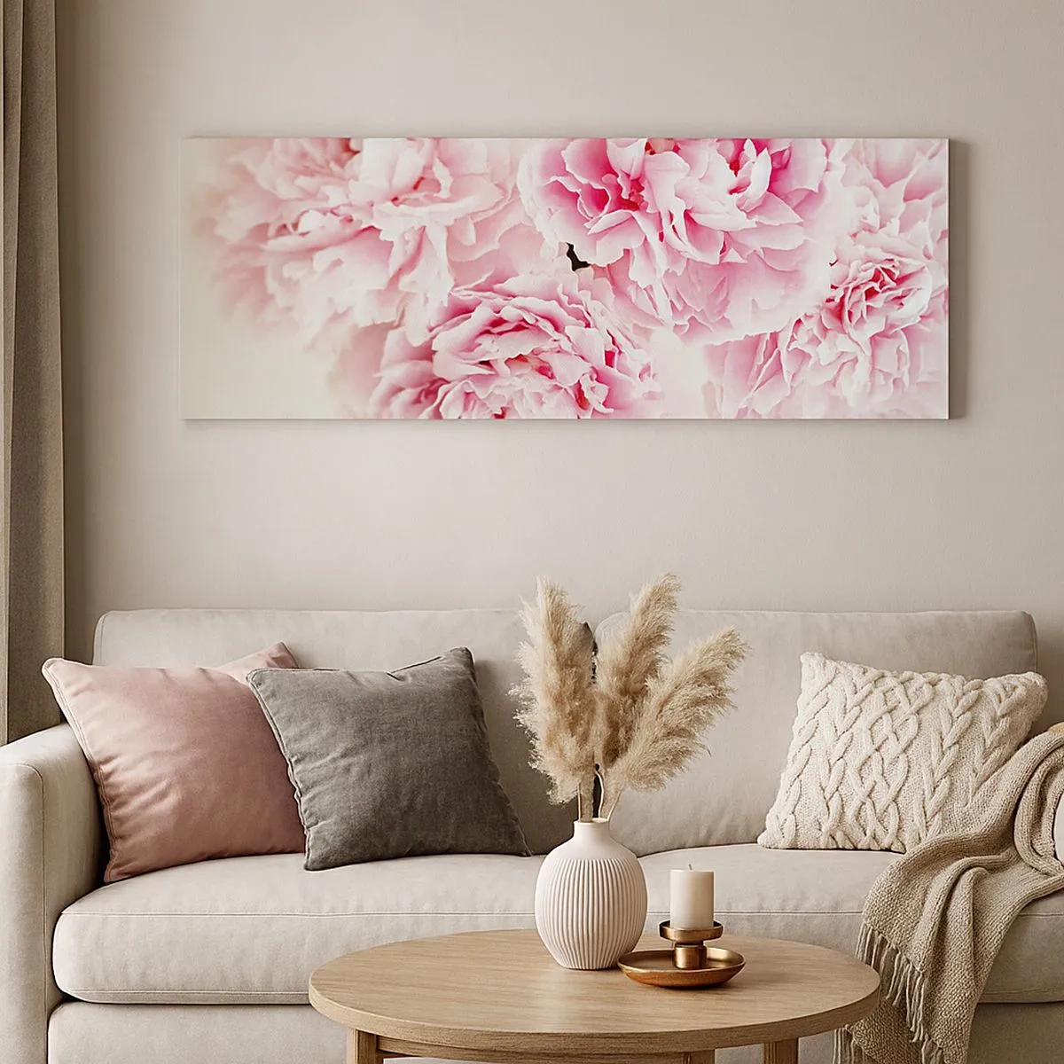 Canvastavla - Bild på duk - Rosa prakt - 100x40 cm