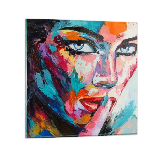 Glastavla - Bild på glas - Vår första hemlighet - 30x30 cm