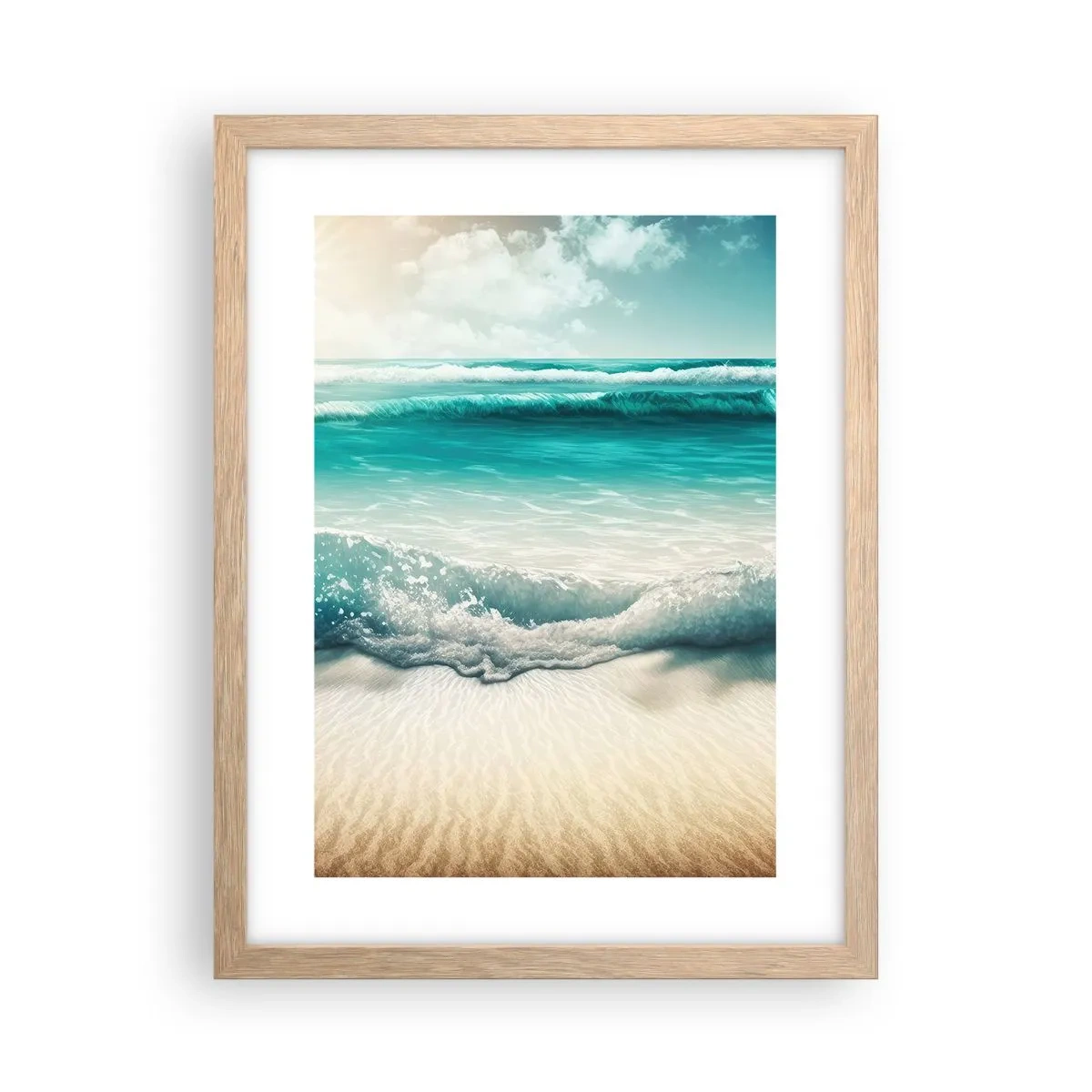 Affisch i ram av ljusek - Lugnet i havet - 30x40 cm