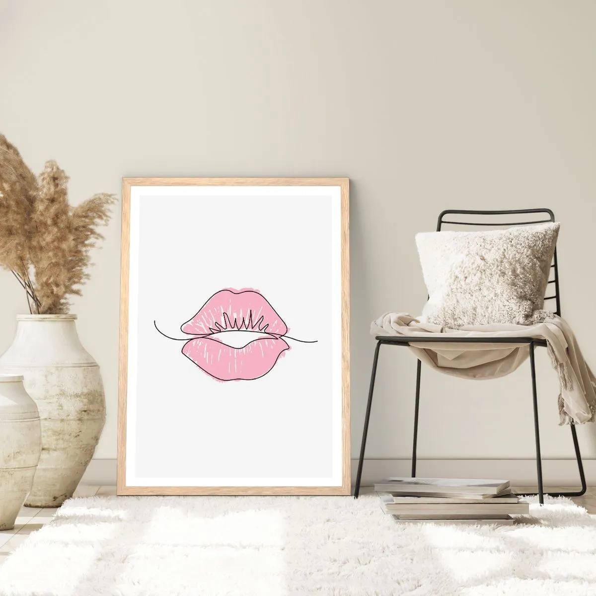 Affisch i ram av ljusek - Redo att kyssas? - 70x100 cm