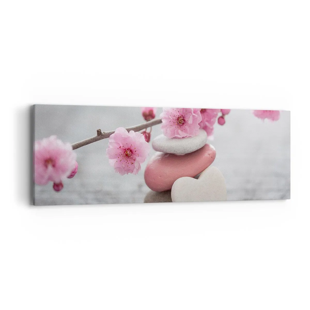 Canvastavla - Bild på duk - Salighet med körsbärsblomma - 90x30 cm