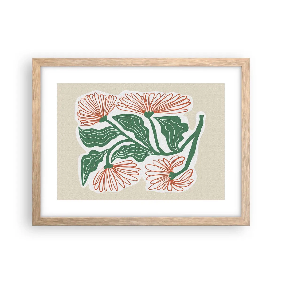 Affisch i ram av ljusek - Folkligt och modernt - 40x30 cm