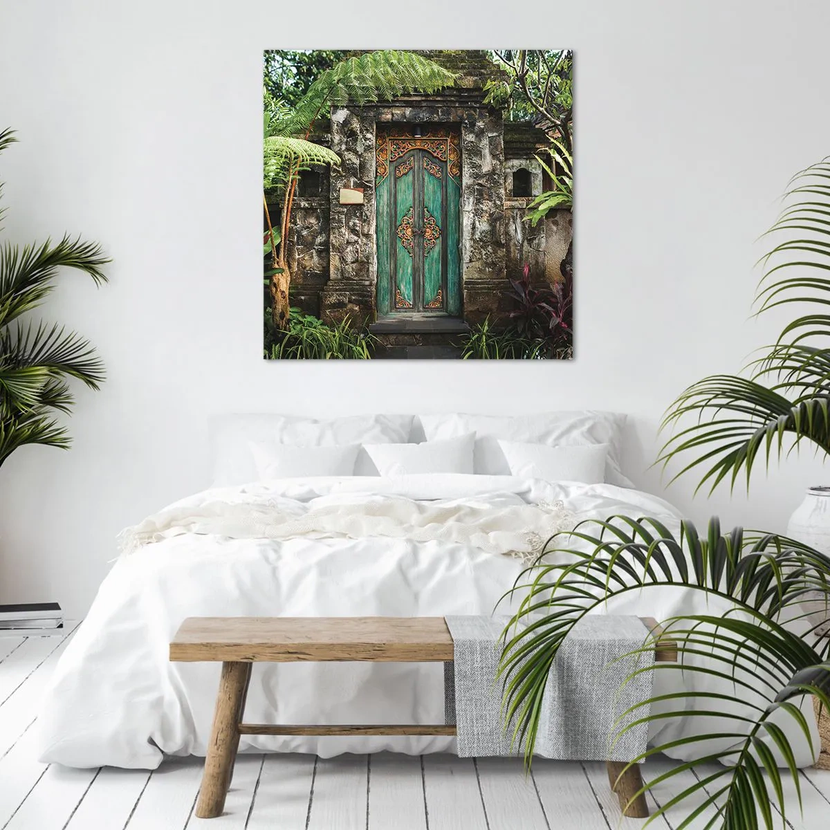 Canvastavla - Bild på duk - Dörren till exotiska världen - 40x40 cm