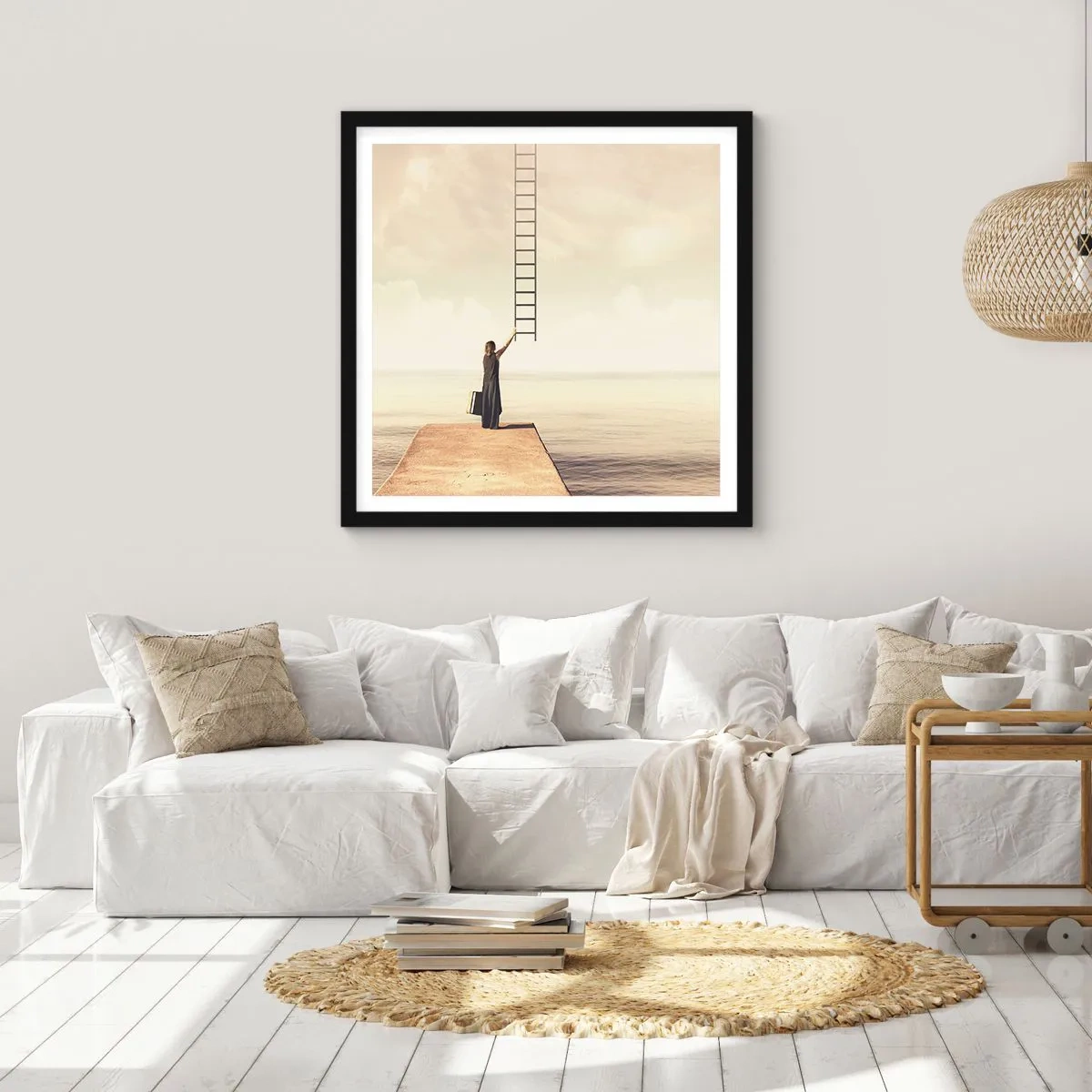 Affisch i svart ram - Magisk resa - 40x40 cm