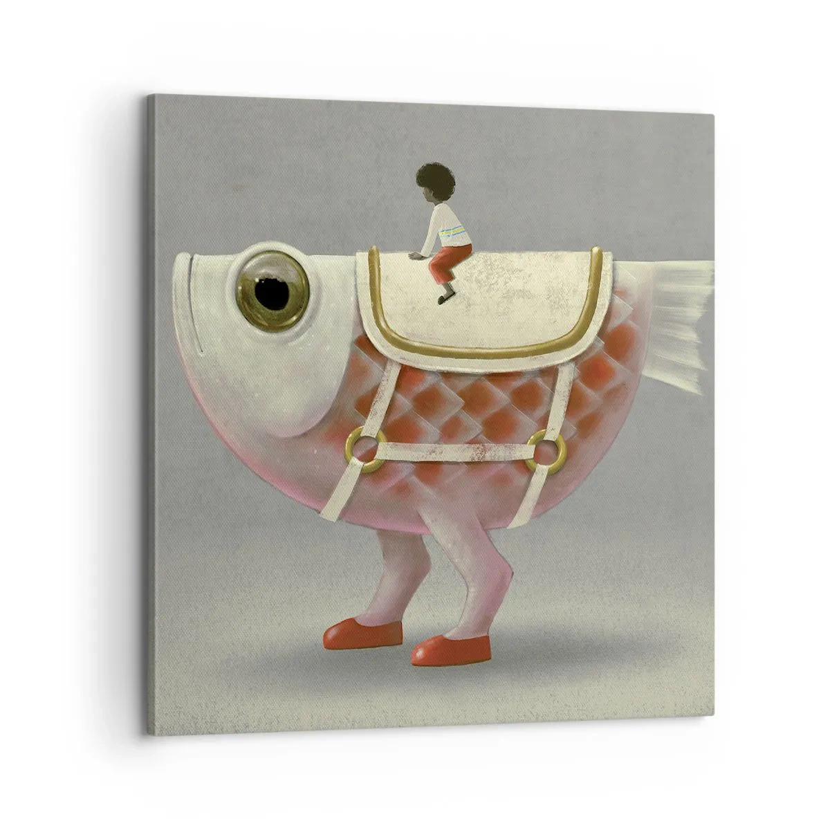 Canvastavla - Bild på duk - Fiskryttare - 60x60 cm