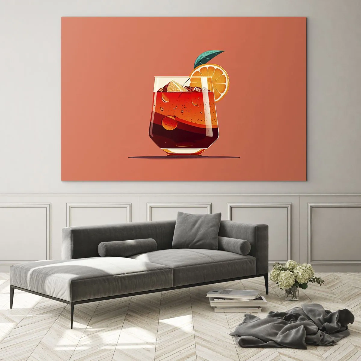 Glastavla - Bild på glas - Sommarens förfriskning - 120x80 cm