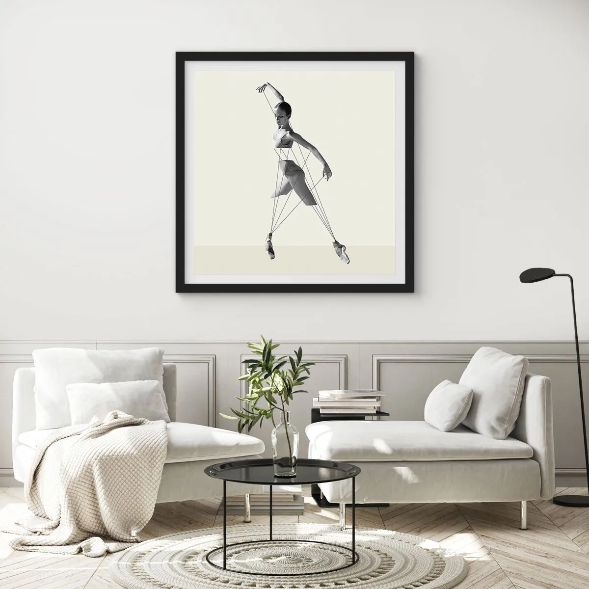 Affisch i svart ram - I världens teater - 40x40 cm