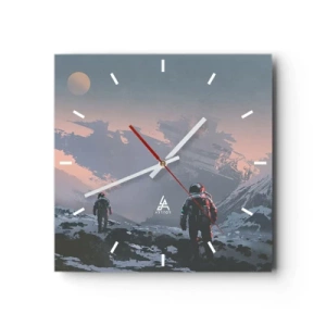 Väggklocka - Klocka på glas - Under en okänd stjärna - 30x30 cm