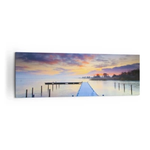 Canvastavla - Bild på duk - Violet-guld ro - 160x50 cm