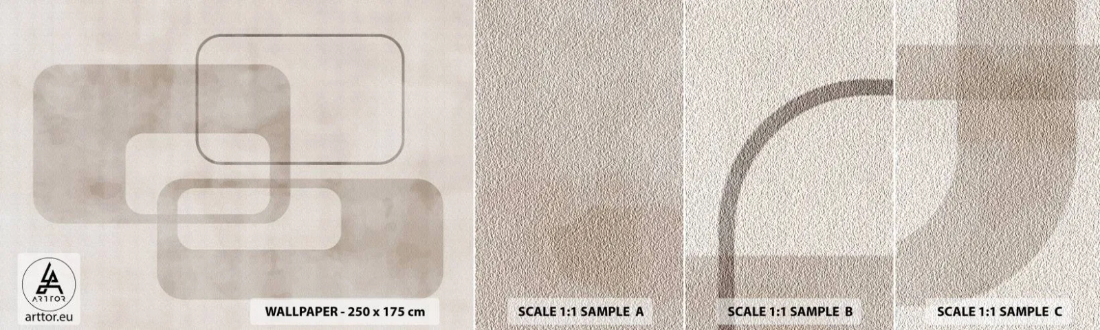 Fototapet Prov Standard Eco - Geometrisk fug - Former, Minimalism, Ljus - 100x30 cm