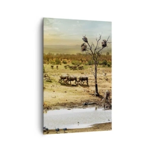 Canvastavla - Bild på duk - "Det mynnade en flod från Eden…" - 80x120 cm