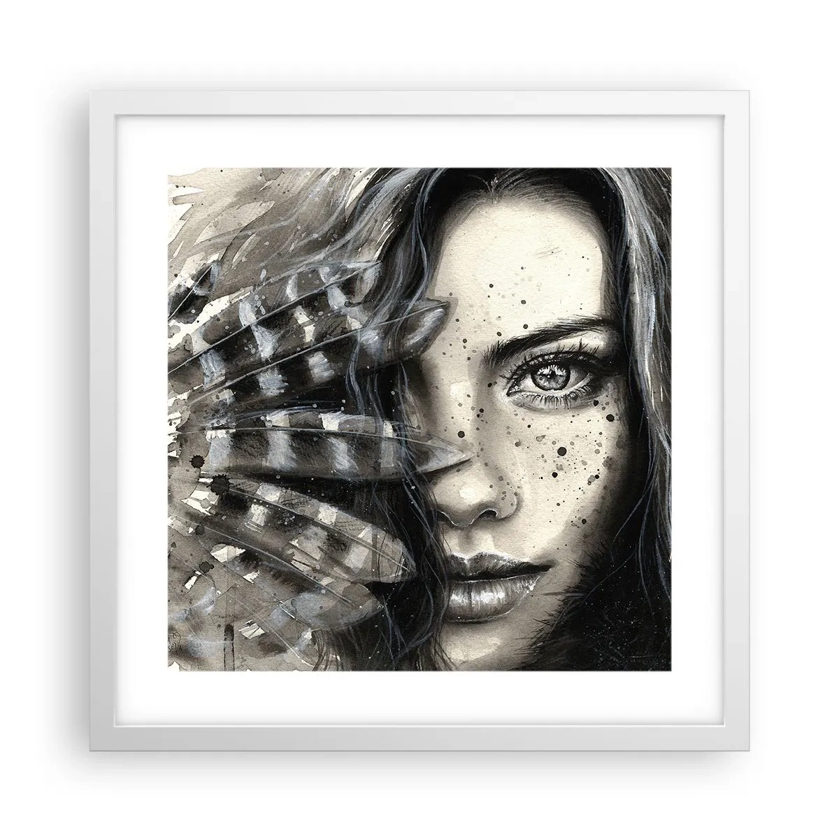 Affisch i vit ram - Vild skönhet - 40x40 cm