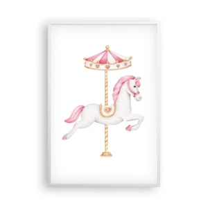 Affisch i vit ram - Han gav sig iväg med en hov - 61x91 cm