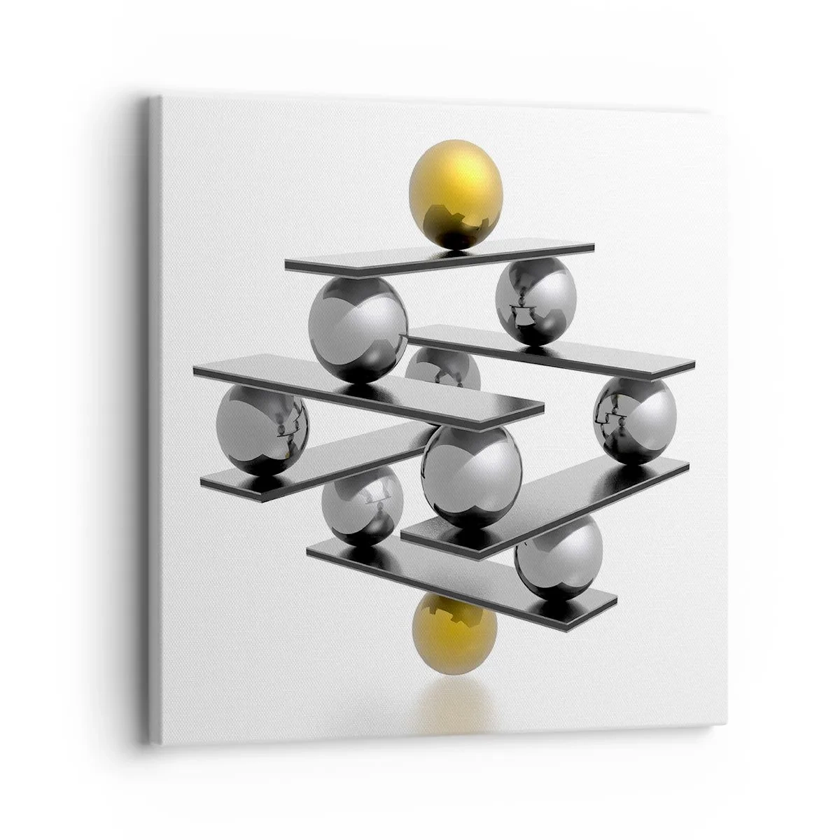 Canvastavla - Bild på duk - Guld-silver balans - 30x30 cm
