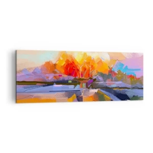 Canvastavla - Bild på duk - Så blev det höst - 140x50 cm